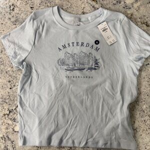 Amsterdam Graphic women’s cropped T-Shirt - Light Blue